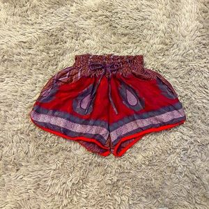 Silk flowy tribal shorts